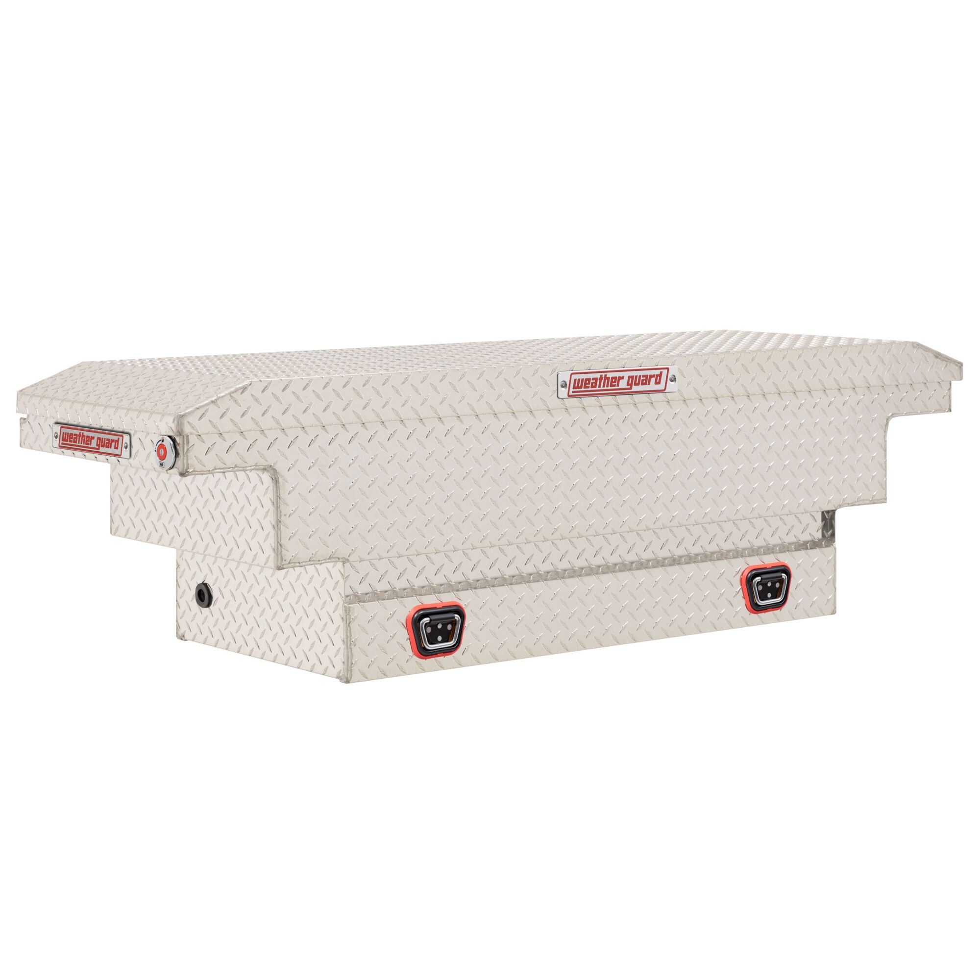 Weather Guard, 62in. L Saddle Box, Compact Deep, Width 62 in, Material Aluminum, Color Finish Diamond Plate Silver, Model# 137-0-04